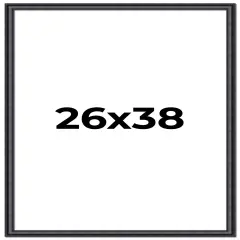 Linear Black Picture Frame - UV Acrylic, Foam Board Backing, Hanging Hardware