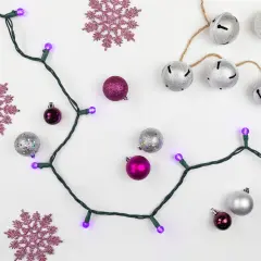 Northlight LED G12 Berry Faceted Christmas Lights - Purple - 15.9' Green Wire - 50ct