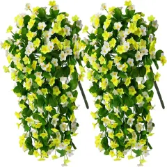 2 Pack Artificial Hanging Flowers White