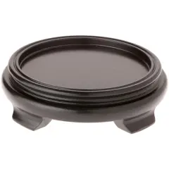 Plymor Black Round Wood Veneer Footed Display Base, 6" W x 6" D x 1.75" H (4.5" Display Diameter)