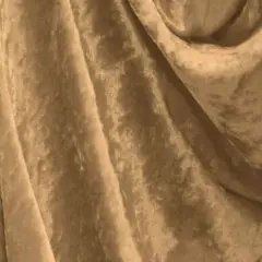 1 Yard Camel Crushed Panne Velour Fabric 58/60" Wide, Soft Stretch 100% Polyester