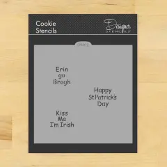 Irish Sayings Cookie & Craft Stencil | CM092 by Designer Stencils | Cookie Decorating Tools | Baking Stencils for Royal Icing, Airbrush, Dusting Powder | Craft Stencils for Canvas, Paper, Wood | Reusable Food Grade Stencil
