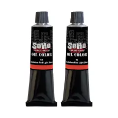 SoHo Urban Artist Oil Paint - 2 Pack, Cadmium Red Light Hue 2 Pack - 170 ml Tube - Best Valued Oil Colors for Painting with Excellent Pigment Load