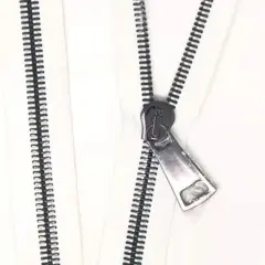 14MM Tape Gun Metal Teeth Glossy European Zipper Separating Open Bottom 36"