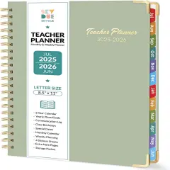Teacher Planner 2025-2026 Academic Year - Green