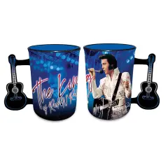 Collections Etc The King Elvis Presley Guitar-Shaped Handle Ceramic Mug