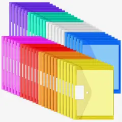 48 Pack Plastic Envelopes Poly Envelopes with Snap Closure