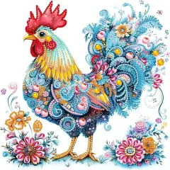 5D Rooster Special Shape Diamond Painting Kits for Adults