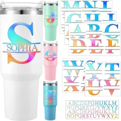 10 Sheets UV Dtf Cup Wrap Transfer Name Sticker Alphabet