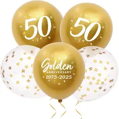 24pcs 50th Anniversary Decorations Balloons Gold 50th Wedding Anniversary