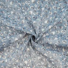 1 Yard Spring Blue Yoryu Chiffon Fabric, 100% Polyester, 57/58" Wide, Lightweight Apparel Material