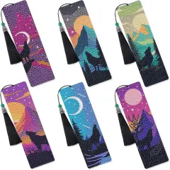 6 Pcs Wild Animal Diamond Painting Bookmarks Kit