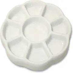 The Beadsmith Ceramic Mixing Palette, Sunflower Design Bead Tray, Arts & Crafts Accessories Organizer, 5.5' x 5.5' x .5', 9 Compartments (1 Palette)