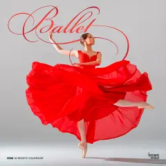 Ballet | 2026 12 x 24 Inch (Hanging) Monthly Square Wall Calendar | Foil Stamped Cover | Plastic-Free