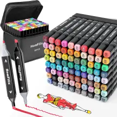 80 Colors Dual Tip Art Alcohol Markers Set