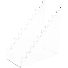 Plymor Clear Acrylic 10 Pen, Pencil, Brushes, or Makeup Horizontal Display Rack, 5.75" H x 2.75" W x 5.25" D