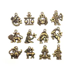 Bronze Zodiac/Astrology Character Astrology Sign Charms