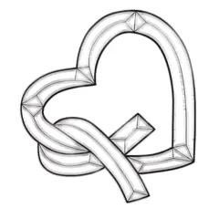 8-1/4" x 9-13/16" Exquisite Clear Glass Heart w/Ribbon Bevel Cluster EC256