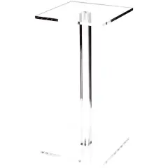 Plymor Clear Acrylic Square Barbell Pedestal Display Riser 12.5 inches (Height) x 6 inches (Width) x 6 inches (Depth) (1/4 inches thick)