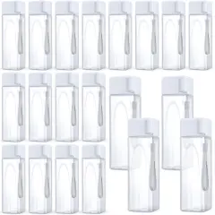 20 Pieces Plastic Water Bottles Bulk(White,Rectangle)