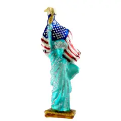 Old World Christmas 6.5 Inch Statue Of Liberty Ornament Christmas Tree Ornament , Christmas Decor Owc Ornament Patriotic Nyc Flag Multicolored
