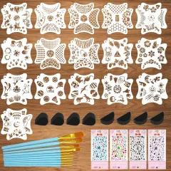 16 + 22 Pcs Face Paint Stencils Set