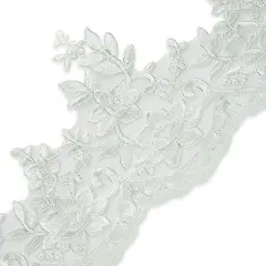 5 yards of Brenda 7 1/2" Polyester Embroidered Lace Trim | 5 yard cut Natural