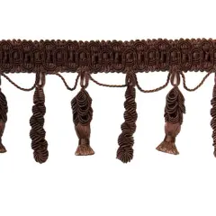 5 yards of Spiral Tassel Fringe Trim | 5 yard cut Chocolate