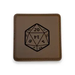 Coaster - D20 - SET OF 2 - Leather or Stitched Cork Dark Brown/Black