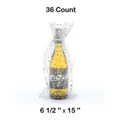 Star Print Organza Wine Bags Elegant 6.5" x 15"