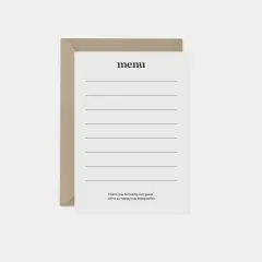 Blank Menu Card
