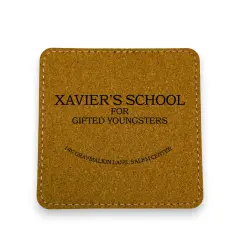 Coaster - Xaviers School for the Gifted and Talented - SET OF 2 - Leather or Stitched Cork Stitched Cork/Black
