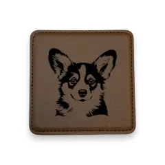 Coaster - Corgi - SET OF 2 - Leather or Stitched Cork Dark Brown/Black