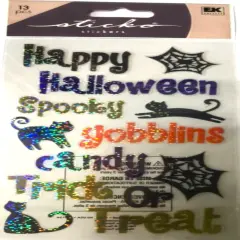 Sticko Halloween Phrases Glittered Flat Stickers