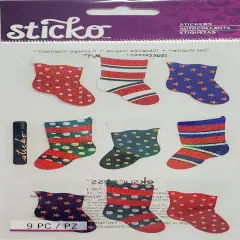 Sticko Christmas Stockings Foil Flat Stickers