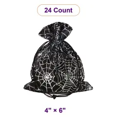 Spider Web Fabric Bags 4&rdquo; x 6&rdquo; for Spooky Celebrations