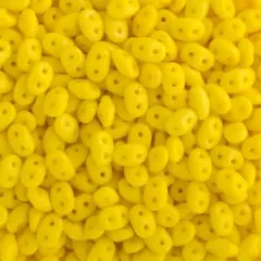 Matubo 2-Hole Czech Glass Opaque Superduo Beads, 100g Lemon