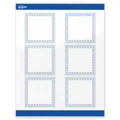 Avery Printable Square Labels, Gold Dots with Blue Border, 3" x 3", Glossy White Square Labels, Permanent, Laser/Inkjet, 60ct, Great for Product Labels