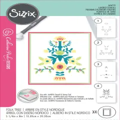 Sizzix A6 Layered Stencils 4/Pkg By Catherine Pooler-Folk Tree