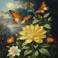 Butterfly Paint by Numbers Kit for Adults Flower Adult Paint by Number Kits Adults' Paint-by-Number Kits Canvas Painting Kit for Beginner Oil Painting Kits for Gift Home Wall Decor 16x20 Inch