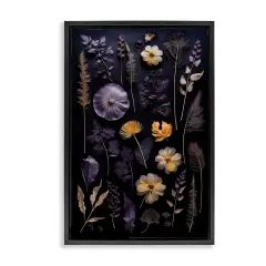 Stupell Industries Flower Specimens on Black Floating Frame Design By Heidi Kuntz