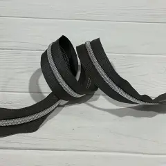 Slate Tape with Silver Zipper Tape