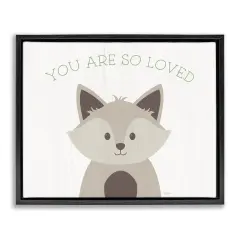 Stupell Industries So Loved Smiling Fox Framed Floater Canvas Wall Art Design by Natalie Carpentieri