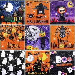 9 Pieces Halloween 5D Diamond Painting Kits