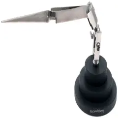 Third Hand Tool with Round Cast Iron Base &ndash; Includes 4x Magnifying Glass, Tweezer & Adjustable Alligator Clips, Hands-Free Stand for Soldering, Jewelry Making, Crafts & Repairs