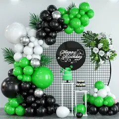 Red Black White Balloon Arch Kit Latex Balloon Green