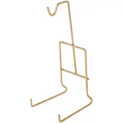 Bard's Shiny Gold-toned Cup and Saucer Stand, 6.5" H x 2.5" W x 3.25" D