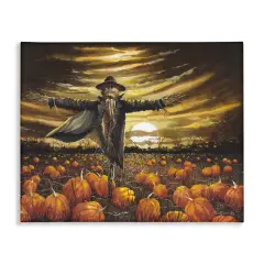 Stupell Industries Scarecrow in Pumpkin Field Canvas Wall Art Design by John Rossini