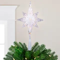 Northlight 11" Lighted 8 Point Bethlehem Star Christmas Tree Topper - Clear Lights , Green Wire