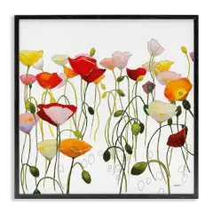 Stupell Industries Modern Poppies Abstraction Framed Giclee By Shirley Novak